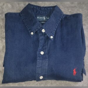 Ralph Lauren Custpm Fit Mens Button Up Shirt M